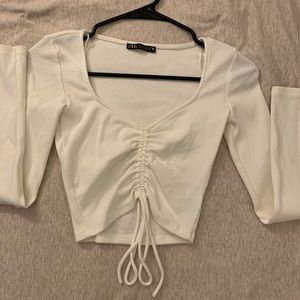 Zara Ruched Ribbed Longsleeve